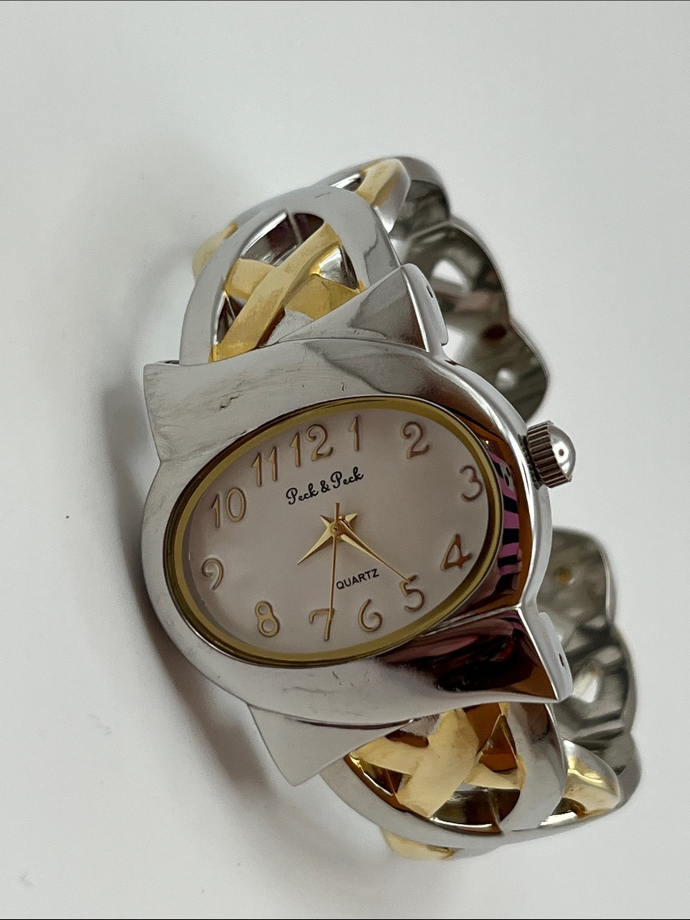 Peck & Peck Two-Tone Silver and Gold Women's Bracelet Watch